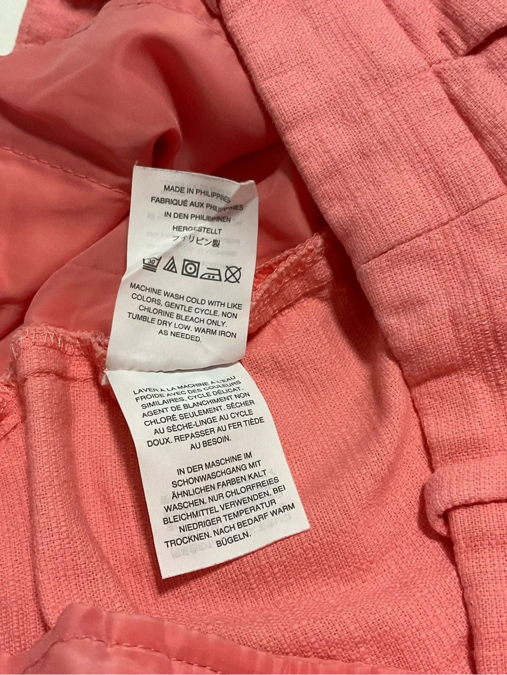 J Crew 4 Shorts Scalloped Hem Chino Linen Cotton Blend Pockets